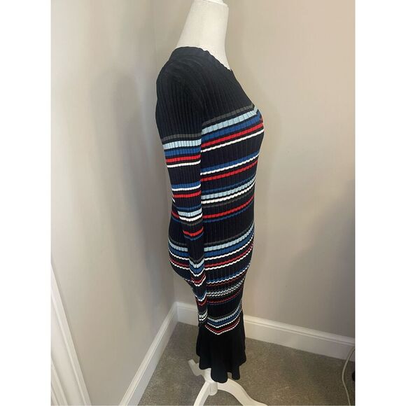 Parker‎ Women's Stripe Print Sweater Dress Midi Multicolor Size M - Picture 5 of 7